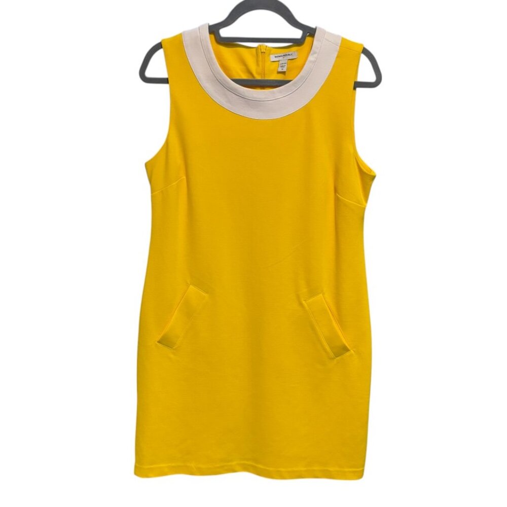 Banana Republic Yellow Sleeveless Bib Collar Sheath Dress